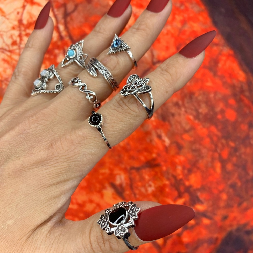 3/$10 NEW Boho Style Rings & MIDI Rings Design Mix / silver tone Bundle NWOT - Picture 3 of 7